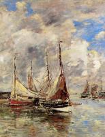 Boudin, Eugene - Trouville, the Piers, High Tide